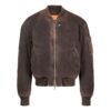 Off-White Herre SS22 Stripe-trykk Glidelås Langermet jakke Løs passform Brun