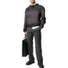 Off-White Herre SS22 Stripet hettegenser med lange ermer, svart