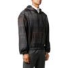 Off-White Herre SS22 Stripet hettegenser med lange ermer, svart