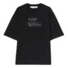 Off-White Herre SS22 T-skjorte med pilmønster, rund hals, korte ermer og løs passform, svart