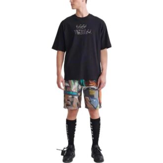 Off-White Herre SS22 T-skjorte med pilmønster, rund hals, korte ermer og løs passform, svart