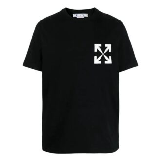 Off-White Herre SS22 T-skjorte med piltrykk, kort ermet, svart Short