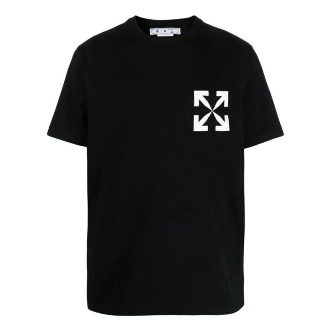 Off-White Herre SS22 T-skjorte med piltrykk, kort ermet, svart Short