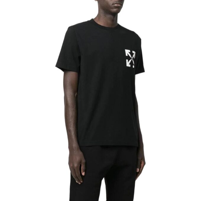 Off-White Herre SS22 T-skjorte med piltrykk, kort ermet, svart Short