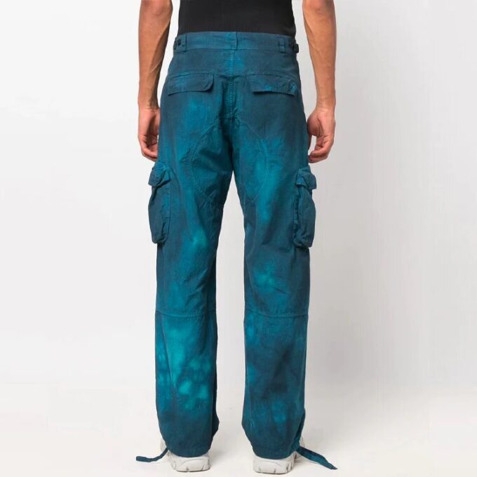 Off-White Herre SS22 Tie Dye Cargo Casual Lange bukser/bukser Blå