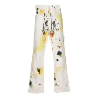 Off-White Herre SS22 Trykk Rett Casual Bukser/Løs Passform