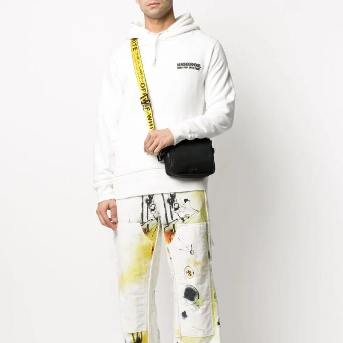Off-White Herre SS22 Trykk Rett Casual Bukser/Løs Passform