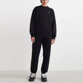 Off-White Herre SS22 Trykk Rundhalset Svart