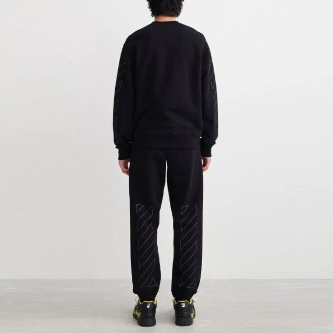 Off-White Herre SS22 Trykk Rundhalset Svart