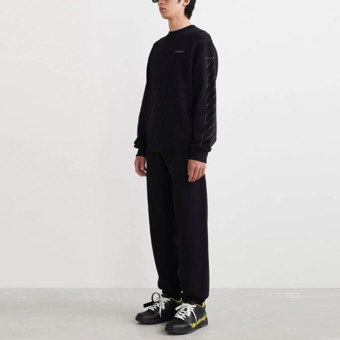 Off-White Herre SS22 Trykk Rundhalset Svart