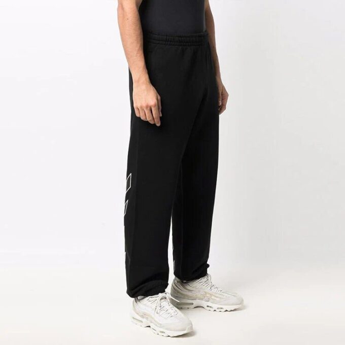 Off-White Herre SS22 Trykte, rette, løse, uformelle lange bukser/skjørt Svart