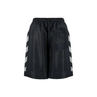 Off-White Herre SS22 Twill-trykk Elastisk linning Rette shorts Vanlig versjon Svart