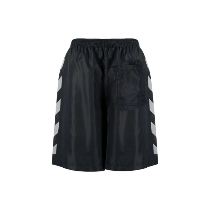 Off-White Herre SS22 Twill-trykk Elastisk linning Rette shorts Vanlig versjon Svart