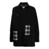 Off-White Herre SS22-versjon med logo-trykk, rutete jakke med lommer og revers, svart