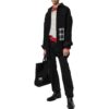 Off-White Herre SS22-versjon med logo-trykk, rutete jakke med lommer og revers, svart
