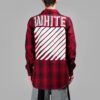 Off-White Herre Stripe Plaid Rød Skjorte