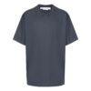 Off-White Herre Stripe Printing Short Sleeve Loose Fit Navy Blue T-Shirt