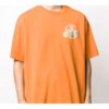 Off-White herre-T-skjorte med bronsefarget pil, gummibånd og lapp, kort erme