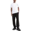 Off-White Herre-T-skjorte med bryststripe, lomme, rund hals og korte shorts