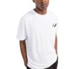 Off-White Herre-T-skjorte med bryststripe, lomme, rund hals og korte shorts