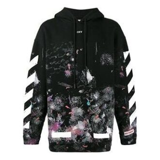 Off-White Herre-T-skjorte med diagonale striper, løs passform, bomull, svart Off-White Herre-T-skjorte med diagonale striper, løs passform, bomull, svart