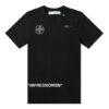 Off-White herre-T-skjorte med graffiti-pilemønster, korte ermer og løs passform, svart