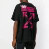Off-White herre-T-skjorte med graffiti-pilemønster, korte ermer og løs passform, svart