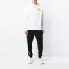 Off-White Herre T-skjorte med gummi-stropp, trykk, rund hals og lange ermer, hvit