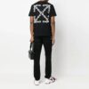 Off-White herre-T-skjorte med kort erme, kjedepil-logo og uformell stil i svart