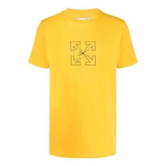 Off-White herre-T-skjorte med logo, gul