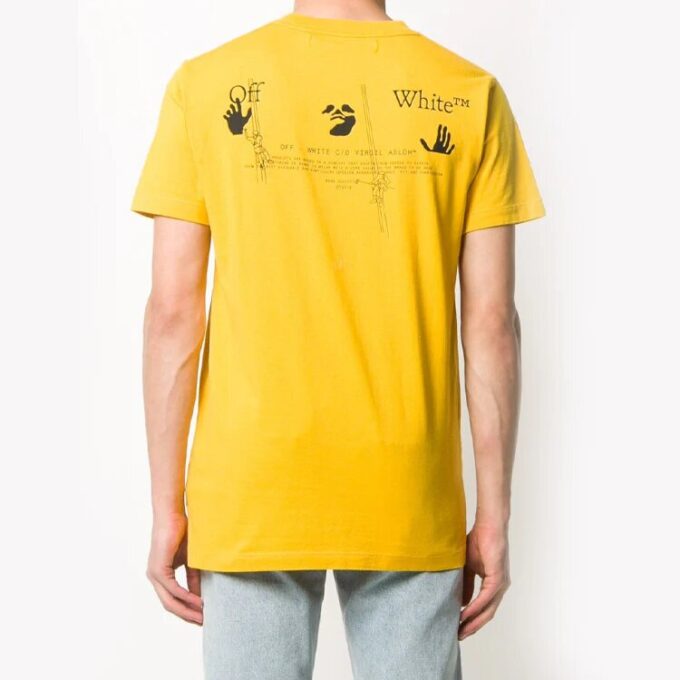 Off-White herre-T-skjorte med logo, gul