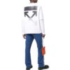 Off-White Herre T-skjorte med logo-mønster, rund hals og lange ermer, hvit