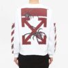 Off-White Herre-T-skjorte med logo og edderkopp-trykk, rund hals og lange ermer, hvit