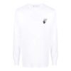 Off-White Herre-T-skjorte med logo og pilemønster, langermet, hvit