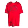 Off-White herre-T-skjorte med logo og tie-dye-mønster i rødt