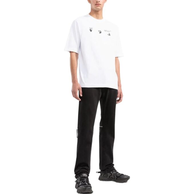 Off-White Herre T-skjorte med logo, rund hals og korte Shorts