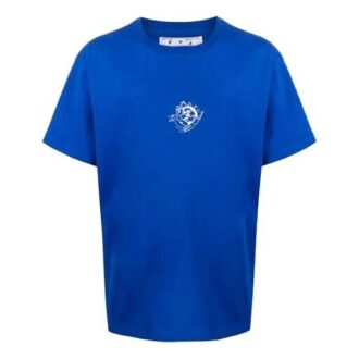 Off-White herre-T-skjorte med logo-trykk i blått