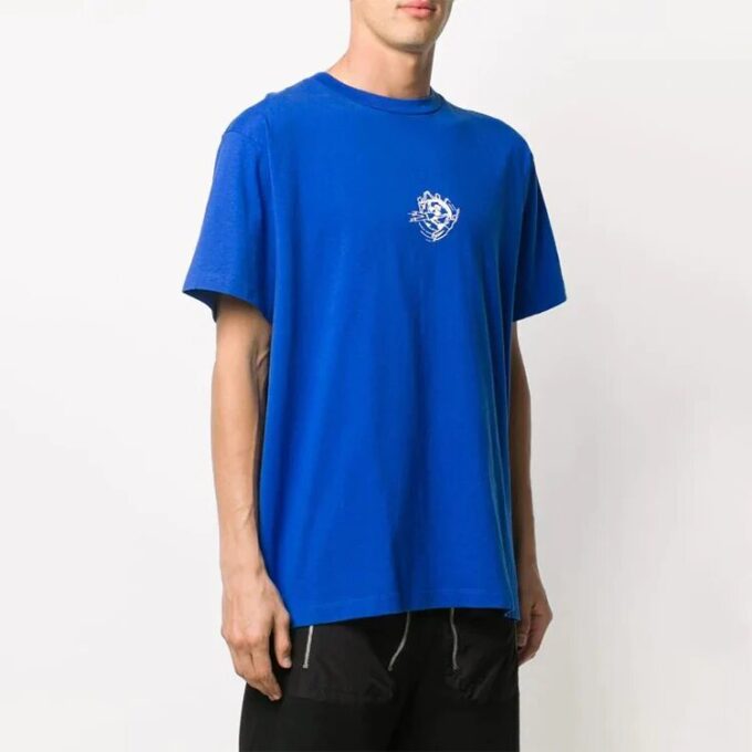 Off-White herre-T-skjorte med logo-trykk i blått