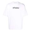Off-White Herre-T-skjorte med logo-trykk, kort erme og løs passform