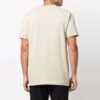 Off-White Herre-T-skjorte med logo-trykk, rund hals og korte Shorts, lysebrun