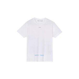 Off-White Herre-T-skjorte med Marilyn Monroe-trykk, shorts, hvit