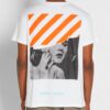 Off-White Herre-T-skjorte med Marilyn Monroe-trykk, shorts, hvit