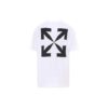 Off-White Herre-T-skjorte med Mona Lisa-pil-trykk, rund hals, kort erme, hvit