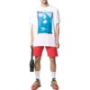 Off-White Herre-T-skjorte med Mona Lisa-pil-trykk, rund hals, kort erme, hvit