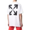 Off-White Herre-T-skjorte med Mona Lisa-pil-trykk, rund hals, kort erme, hvit