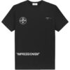 Off-White Herre-T-skjorte med pilemønster, korte ermer og løs passform, svart