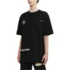 Off-White Herre-T-skjorte med pilemønster, korte ermer og løs passform, svart