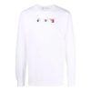 Off-White Herre T-skjorte med pilmønster, lange ermer, vanlig hvit
