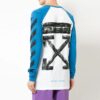 Off-White Herre-T-skjorte med raglanermer, fargeblokker og pilemønster