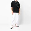 Off-White Herre-T-skjorte med små mønstre, korte ermer, svart